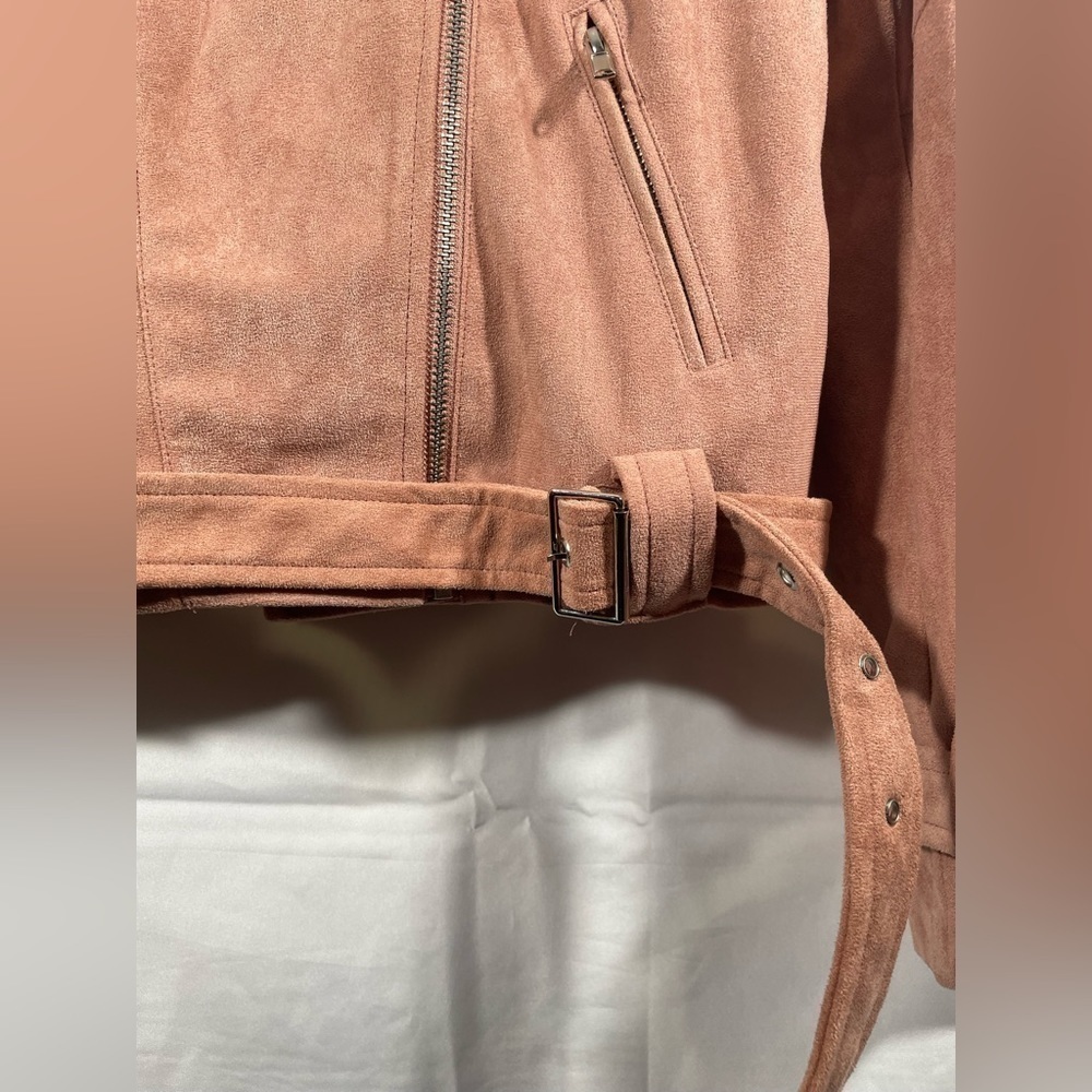 Le Lis Moto Jacket Womens Full Zip Suede Outerwear Size Small - Picture 9 of 11